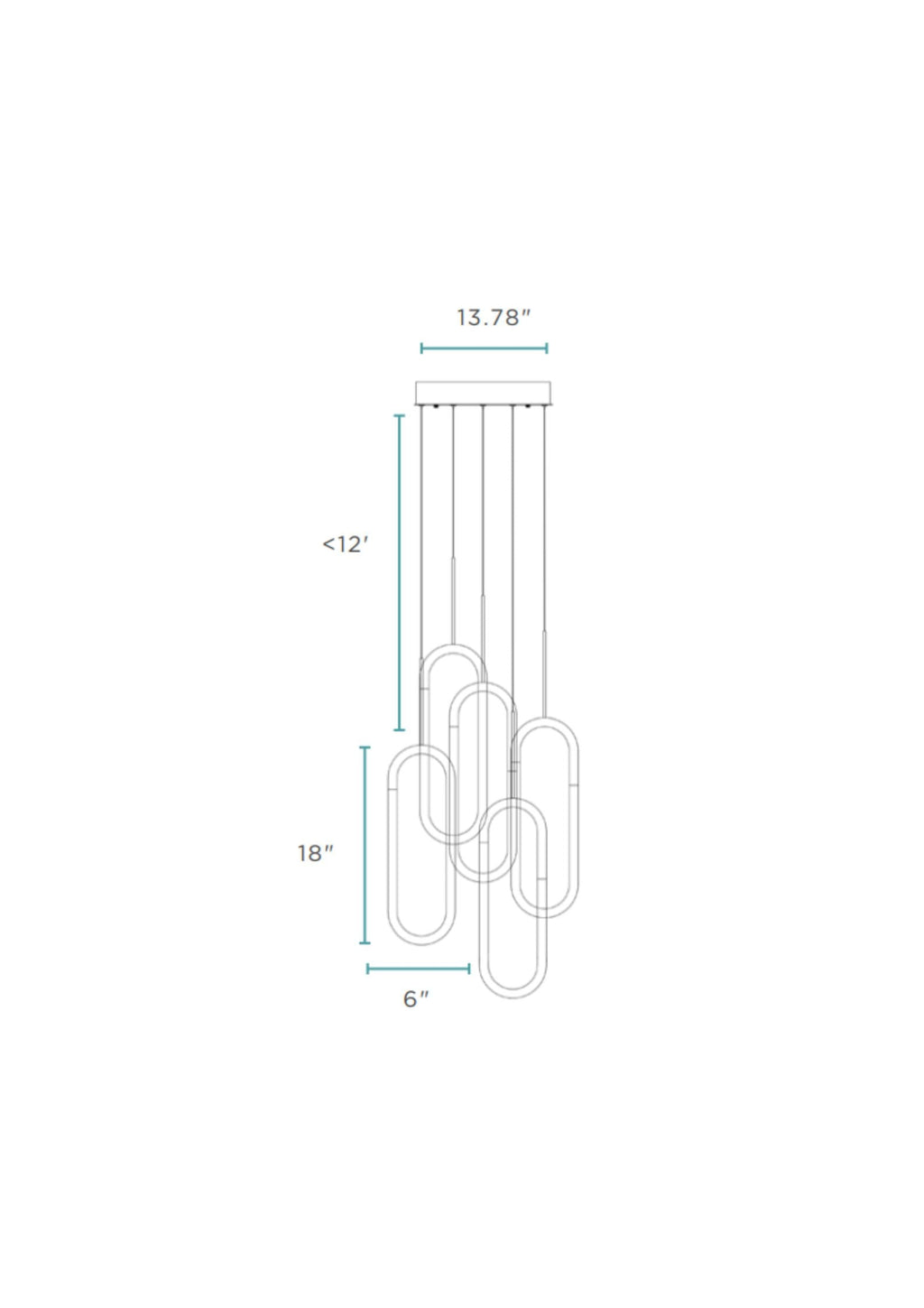 LED Five Clips Chandelier //  Sandy Gold
