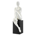 Antoinette Doll Sculpture // Matte White with Black Base