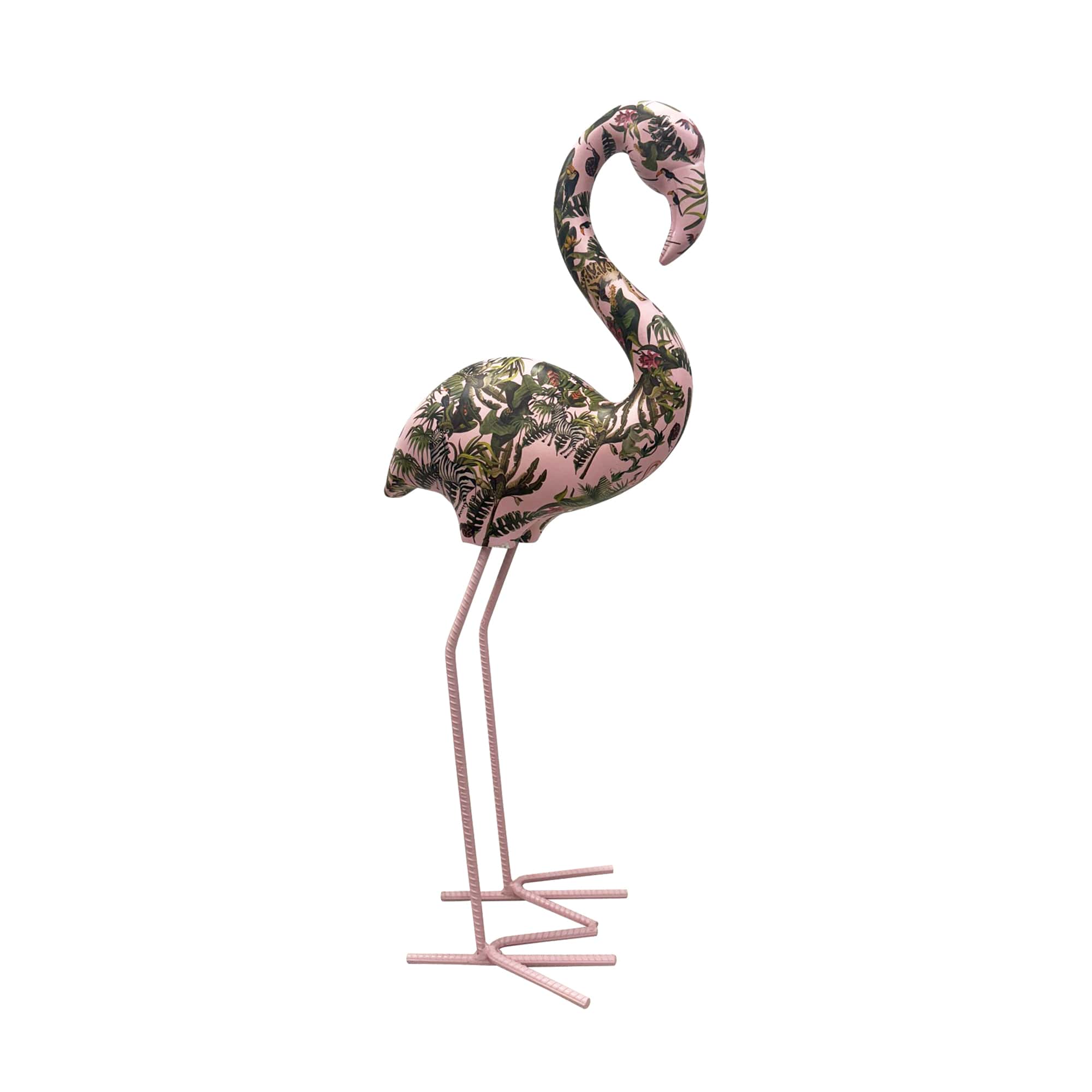 Flamenco Jungle Resin Sculpture // Pink and Green