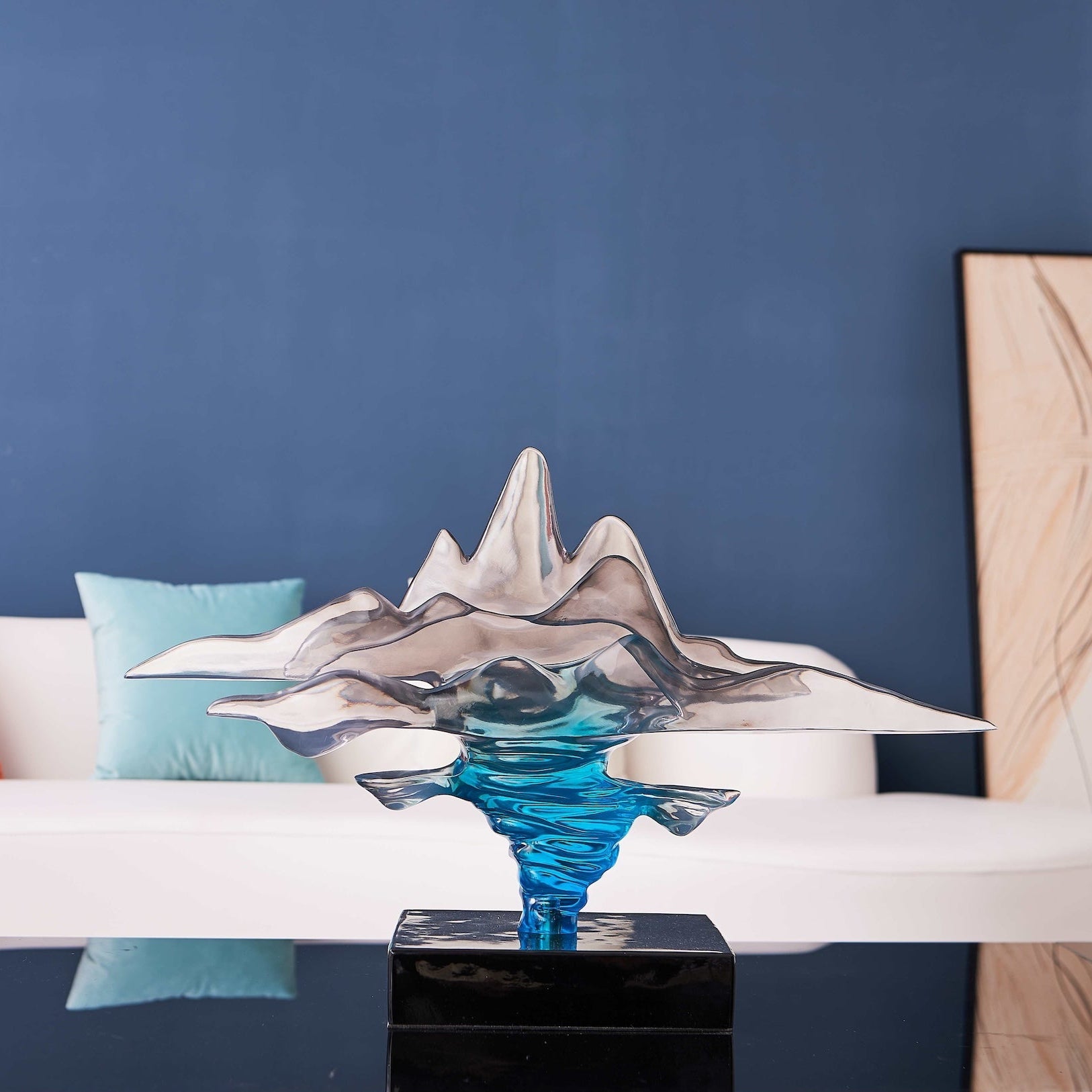 Clear Gray & Blue Sculpture