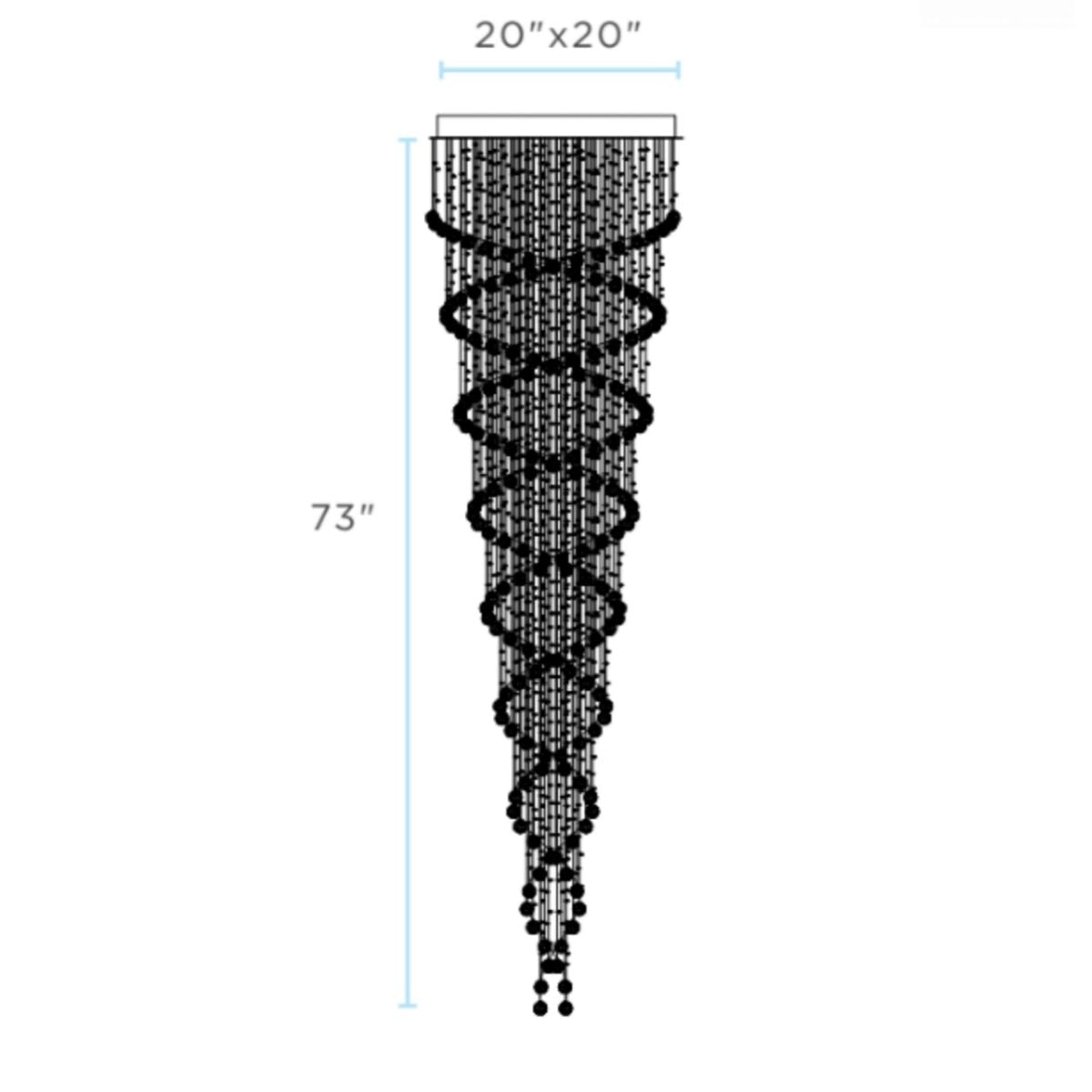 Crystal Chandelier Double Helix - 7 Light