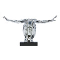 Chrome Large Saluting Man Resin Sculpture