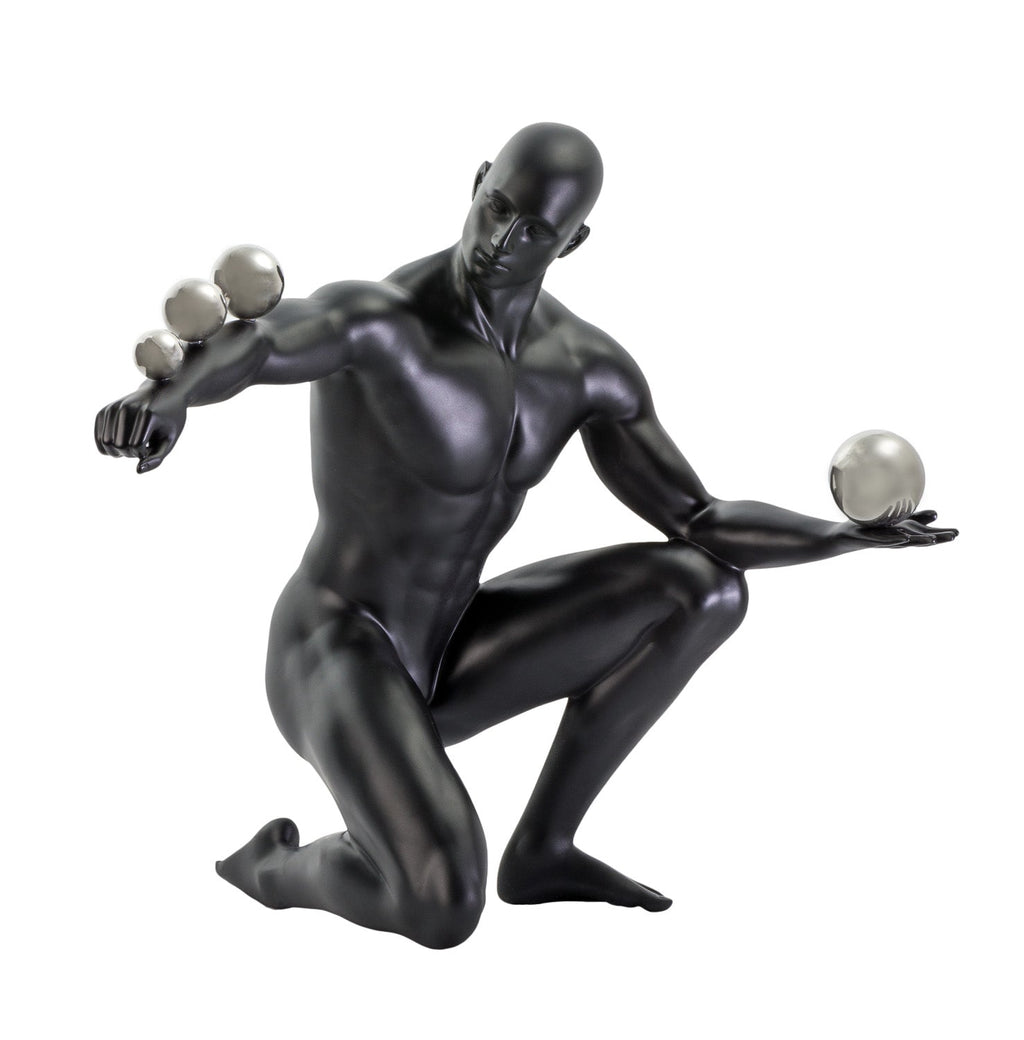 Jean Sculpture - Matte Black and Steel
