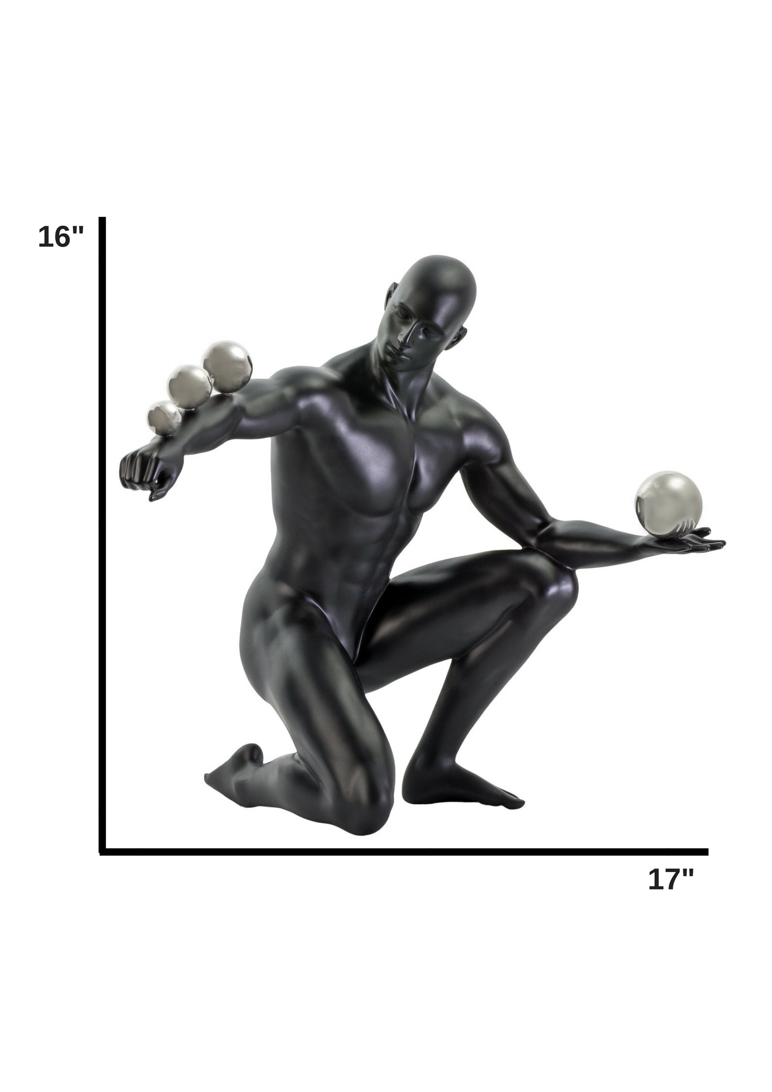 Jean Sculpture - Matte Black and Steel