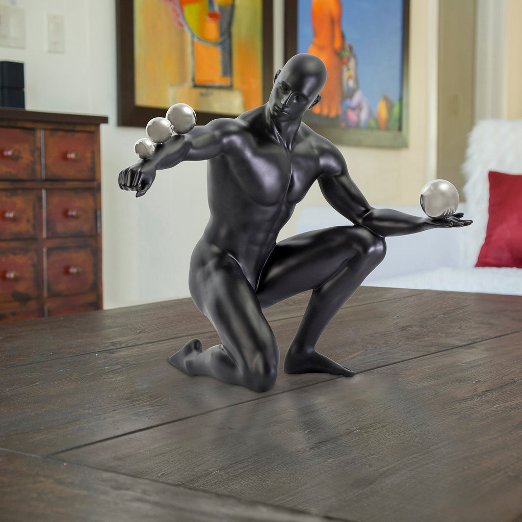 Jean Sculpture - Matte Black and Steel