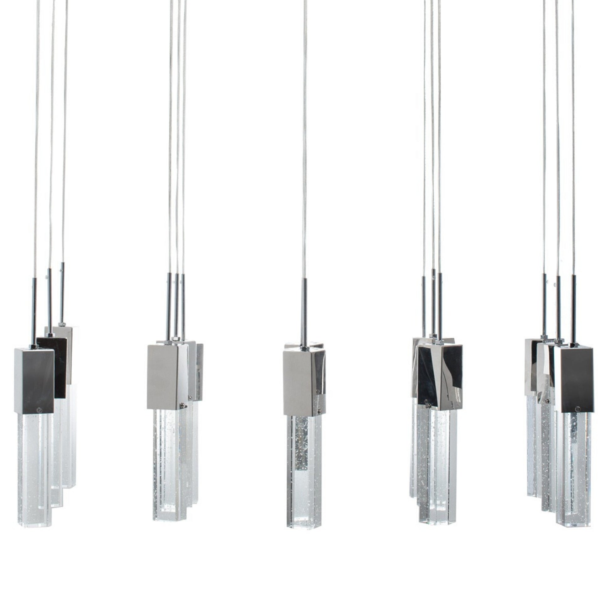 15 Light Rectangular Crystal Chandelier