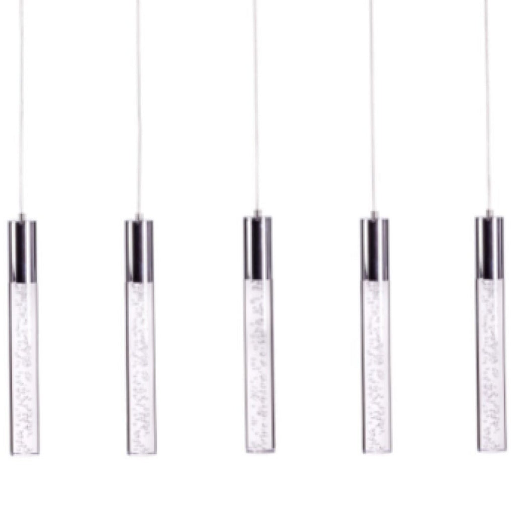 Acrylic Cylinder Chandelier // 5 Light