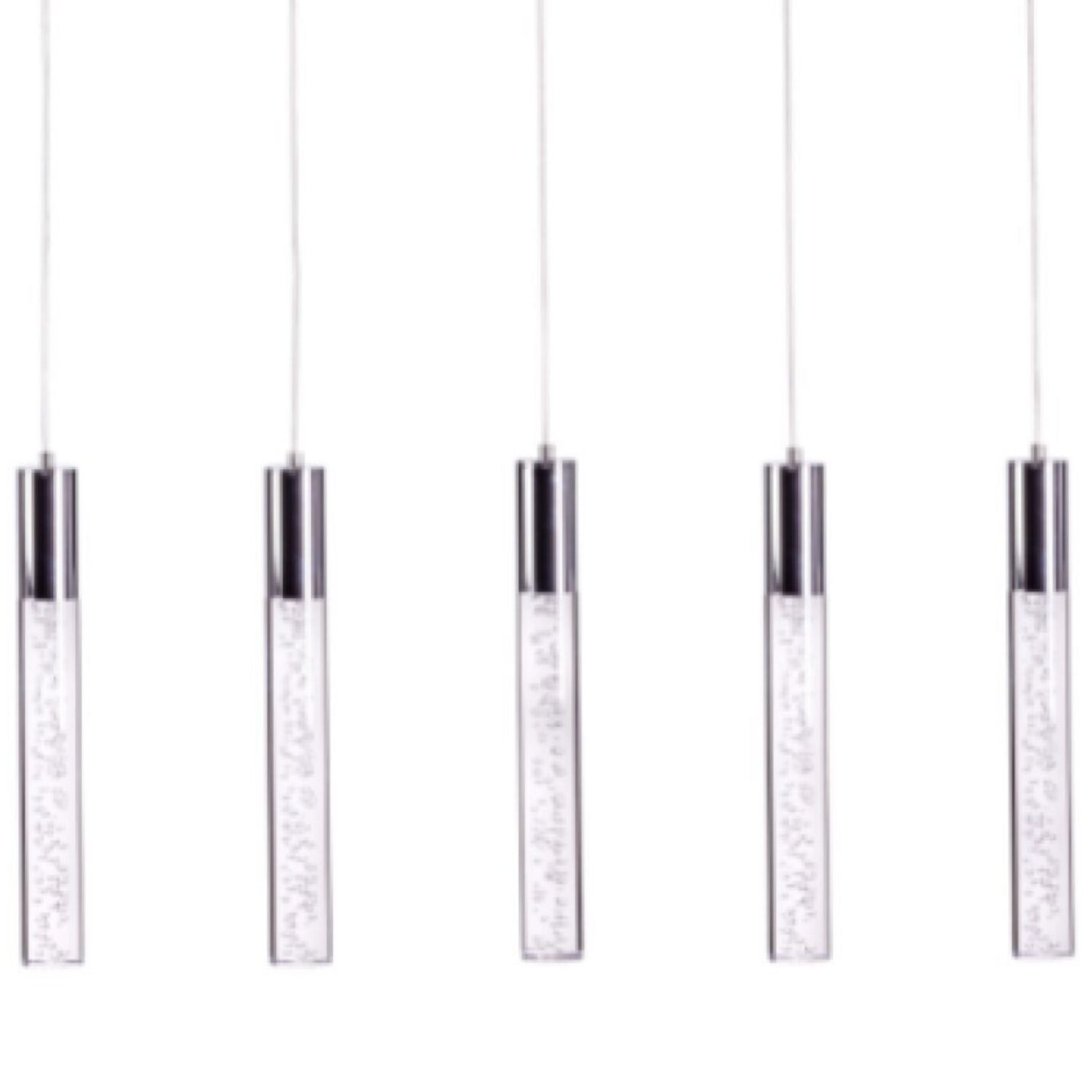 Acrylic Cylinder Chandelier // 5 Light