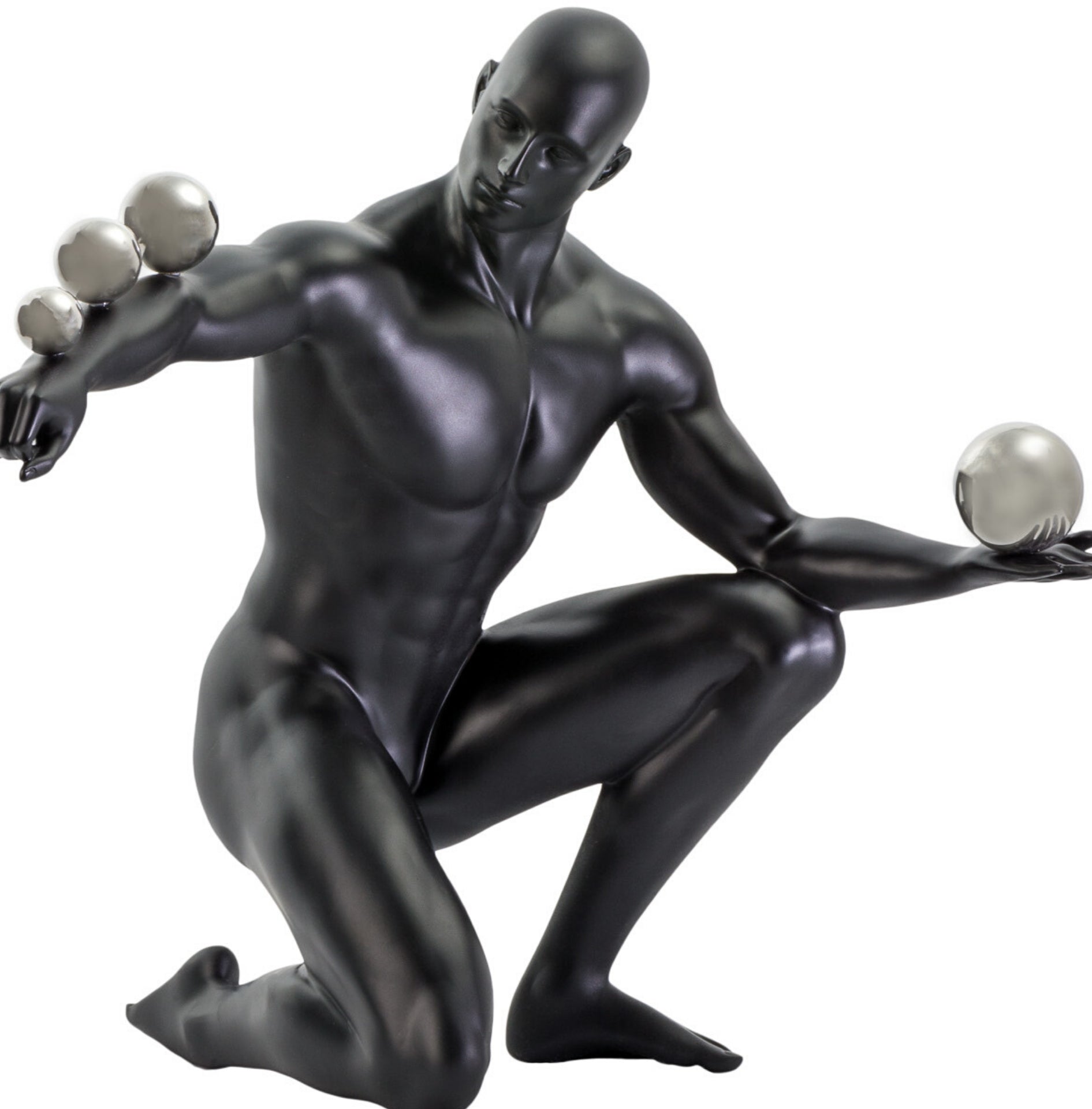 Jean Sculpture - Matte Black and Steel