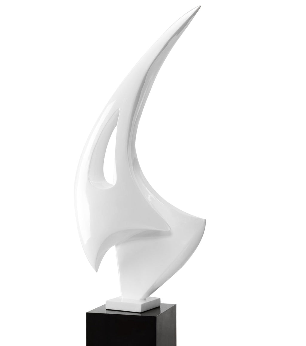 Sail Floor Sculpture With Black Stand 70" Tall // White