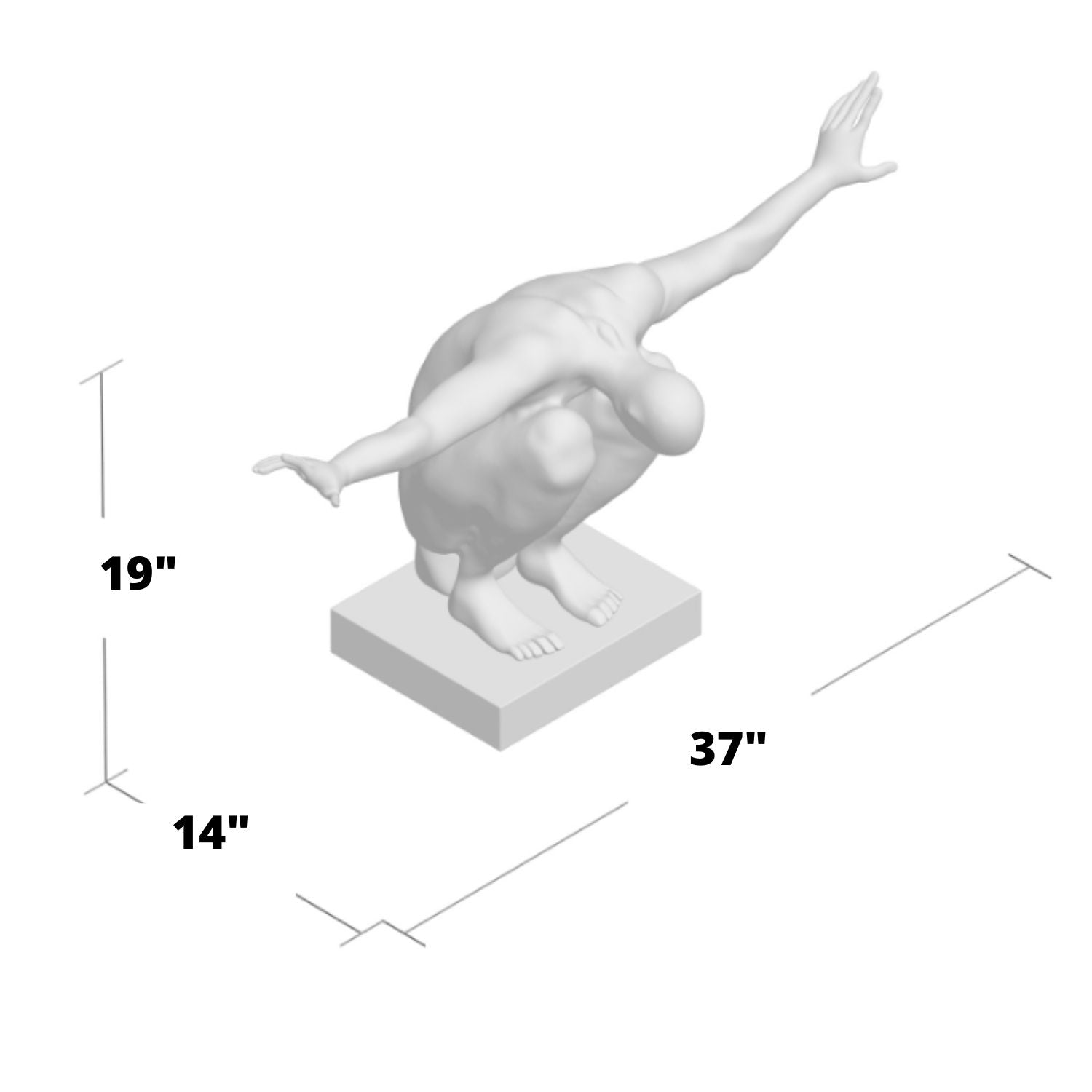 Chrome Large Saluting Man Resin Sculpture