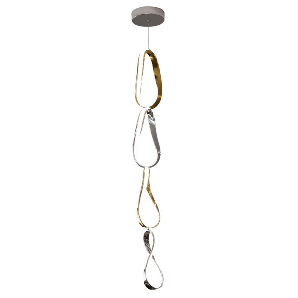 Prague Vertical Chandelier // Gold and Chrome