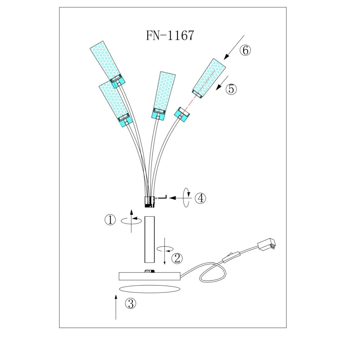 Blooming in Acrylic 5 Light Table Lamp // Chrome