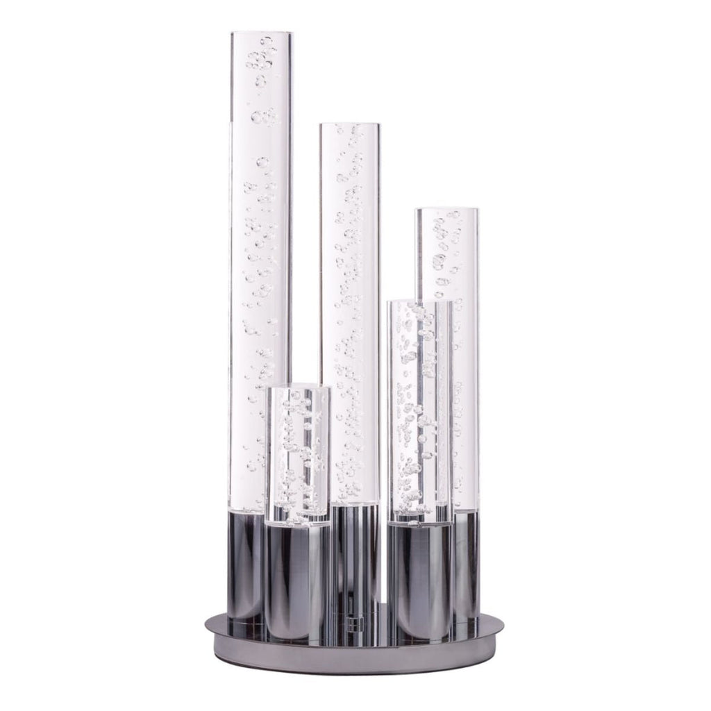 5 Acrylic Cylinder Table Lamp // Chrome