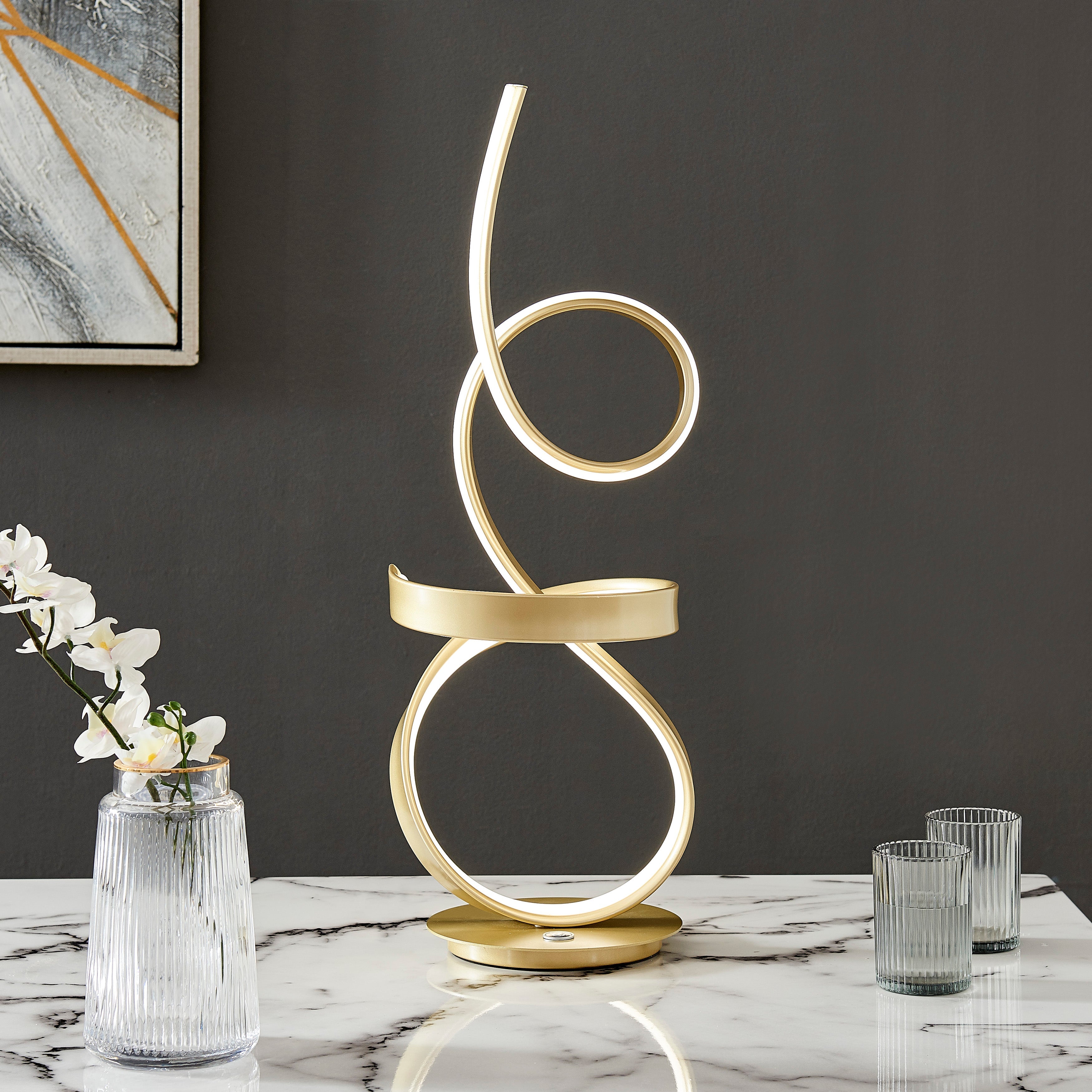 Amsterdam LED with Touch Dimmer Table Lamp // Gold