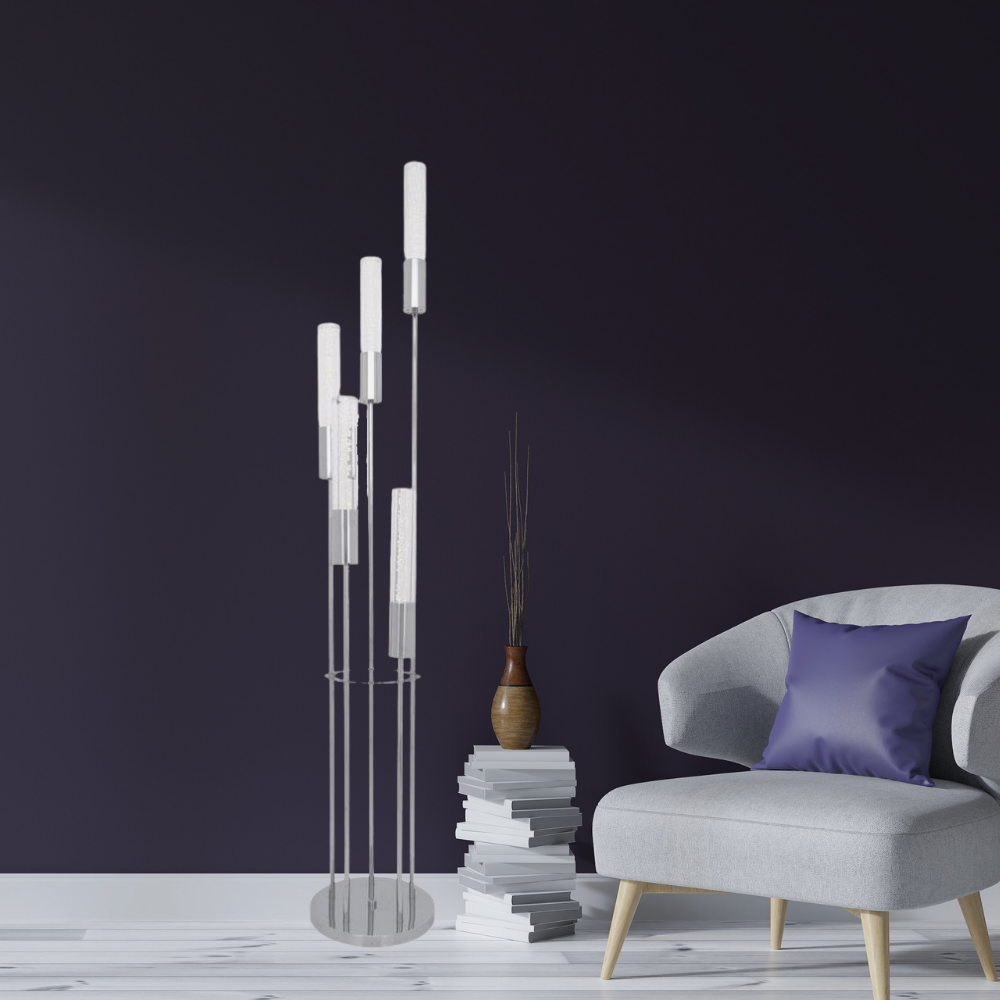Acrylic Cylinder Floor Lamp // 5 Light