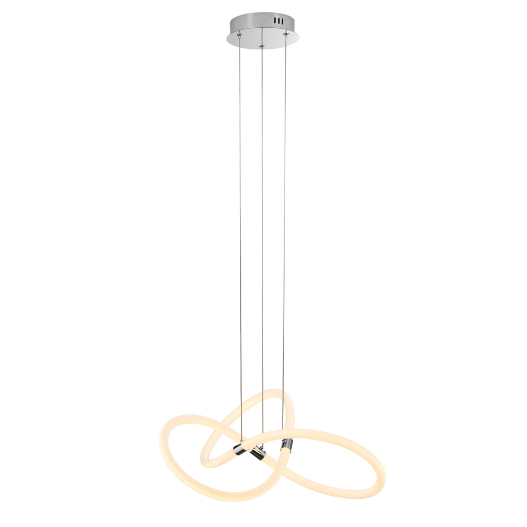 Chrome Daisy LED Chandelier – Modern Adjustable Ring Ceiling Light