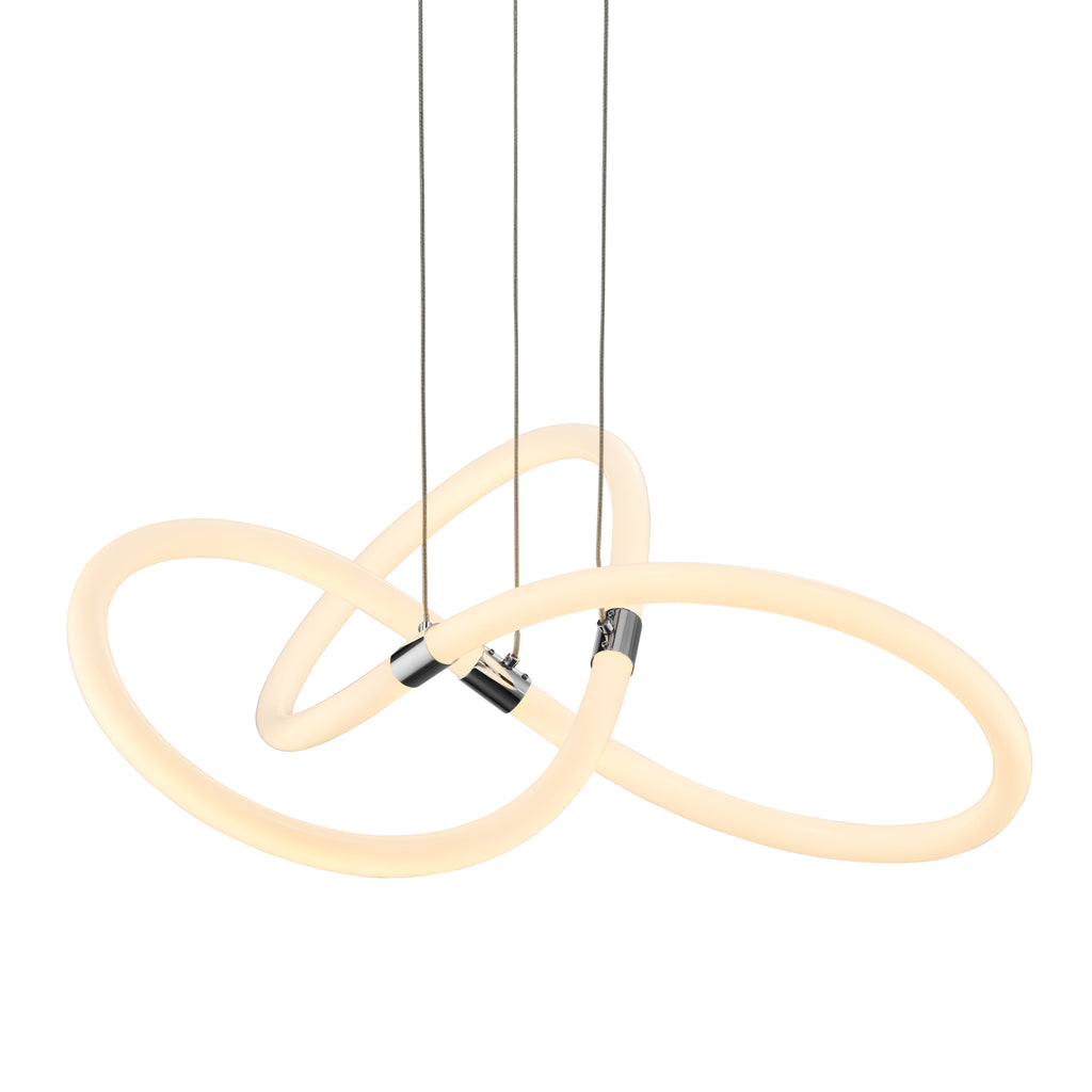 Chrome Daisy LED Chandelier – Modern Adjustable Ring Ceiling Light