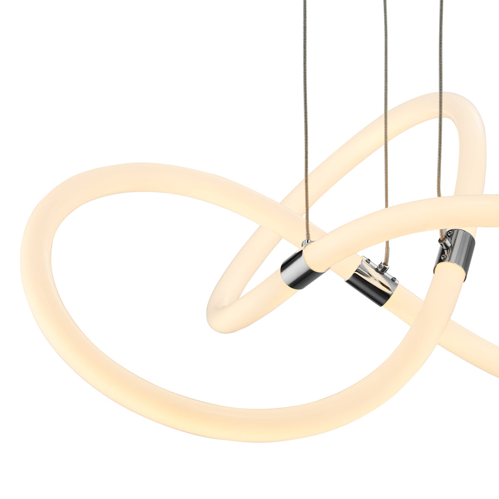 Chrome Daisy LED Chandelier – Modern Adjustable Ring Ceiling Light