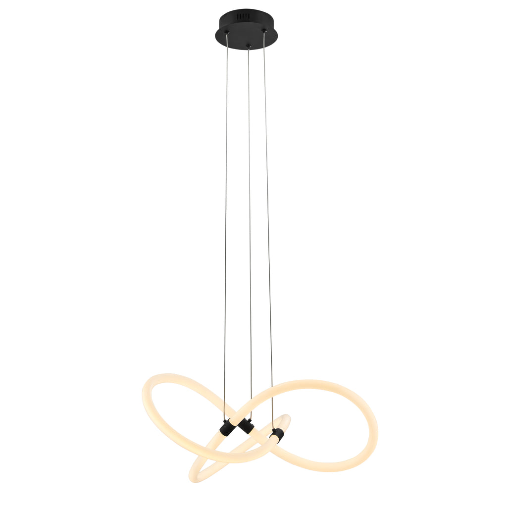Matte Black Daisy LED Chandelier – Modern Ring Ceiling Light