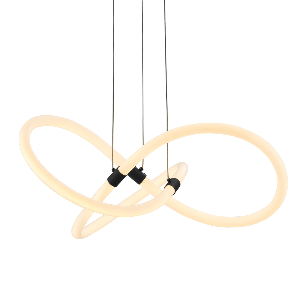 Matte Black Daisy LED Chandelier – Modern Ring Ceiling Light