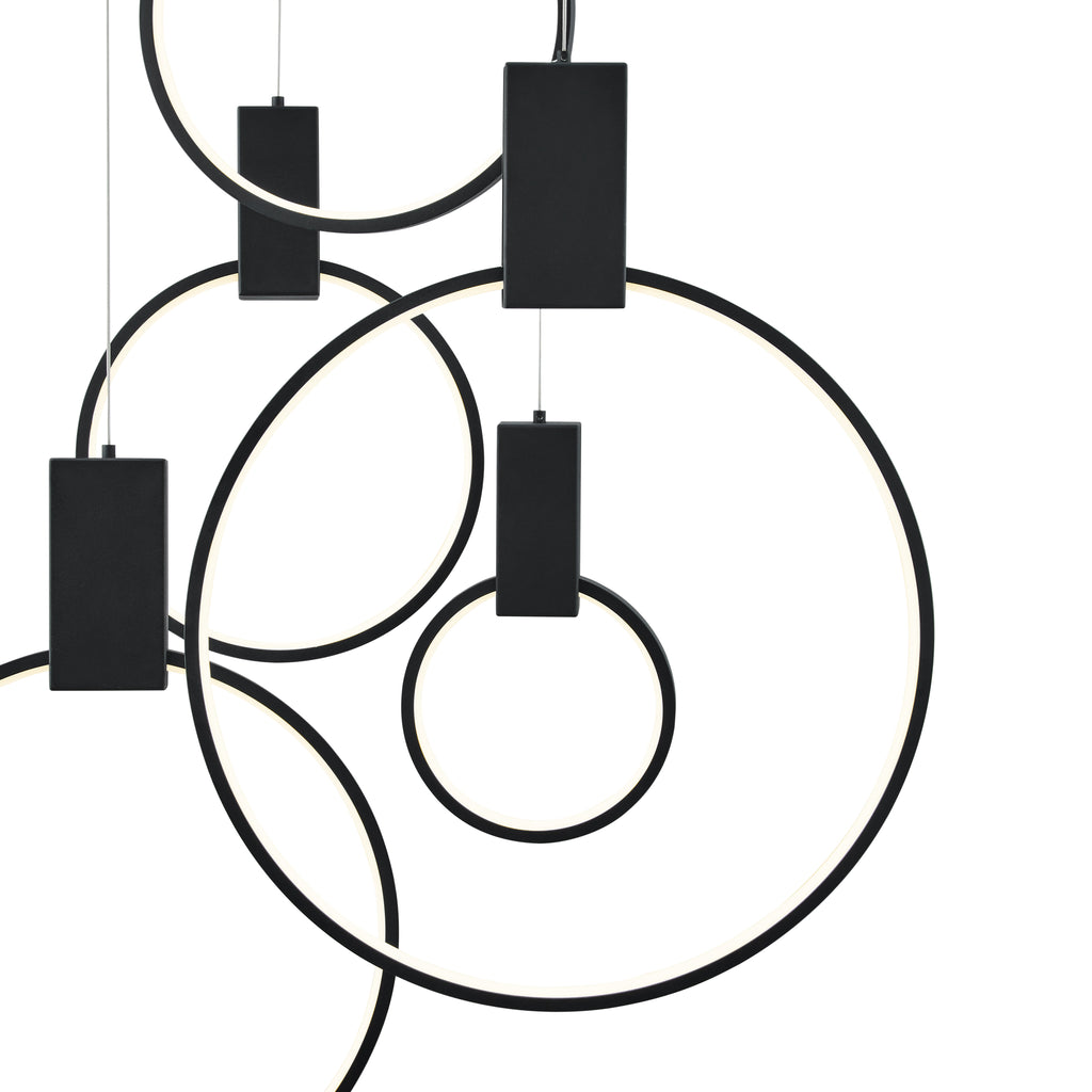 Hong Kong LED Circular Chandelier // Matte Black