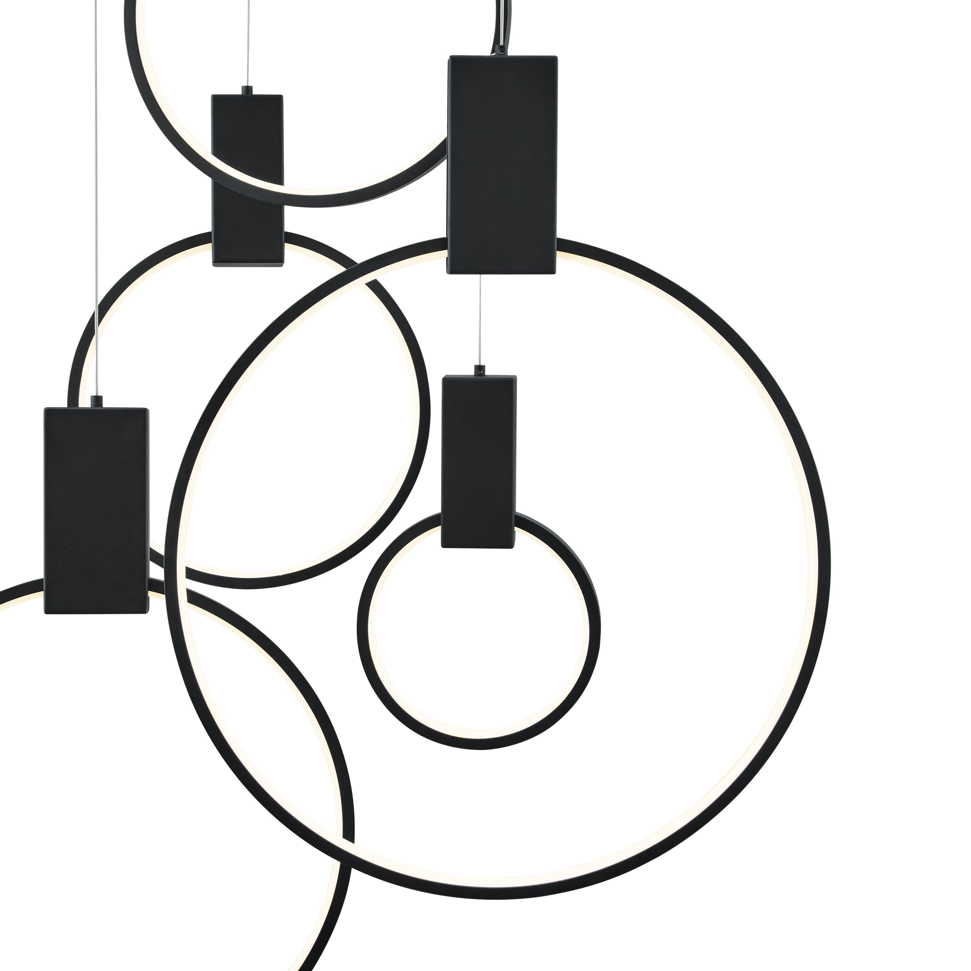 Hong Kong LED Circular Chandelier // Matte Black
