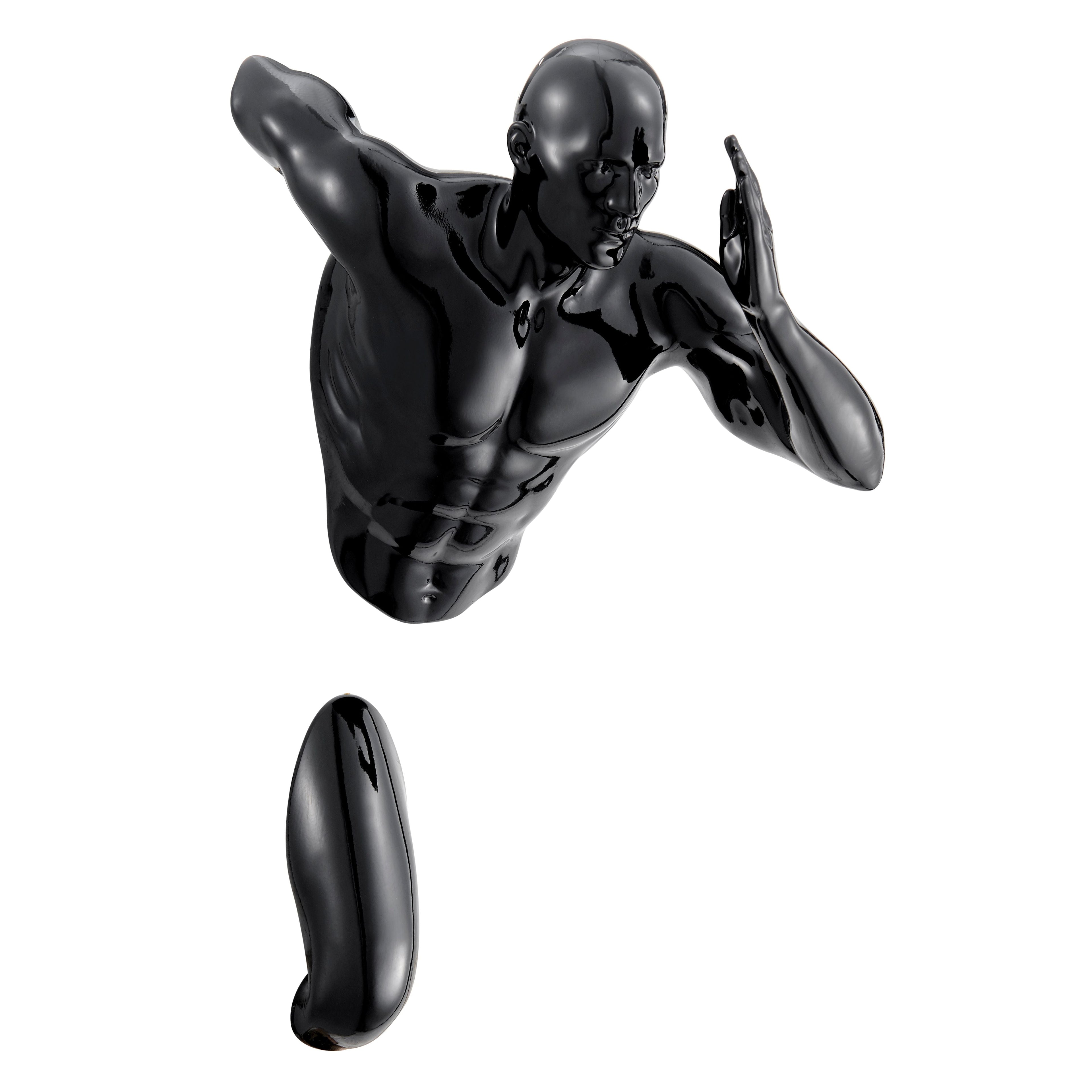 Black Runner Man 13" Wall Sculpture