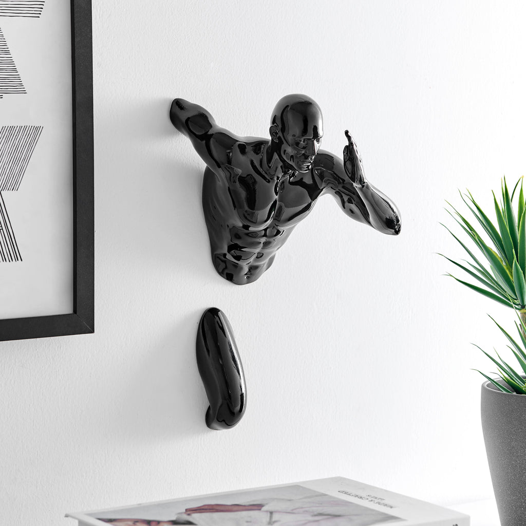 Black Runner Man 13" Wall Sculpture