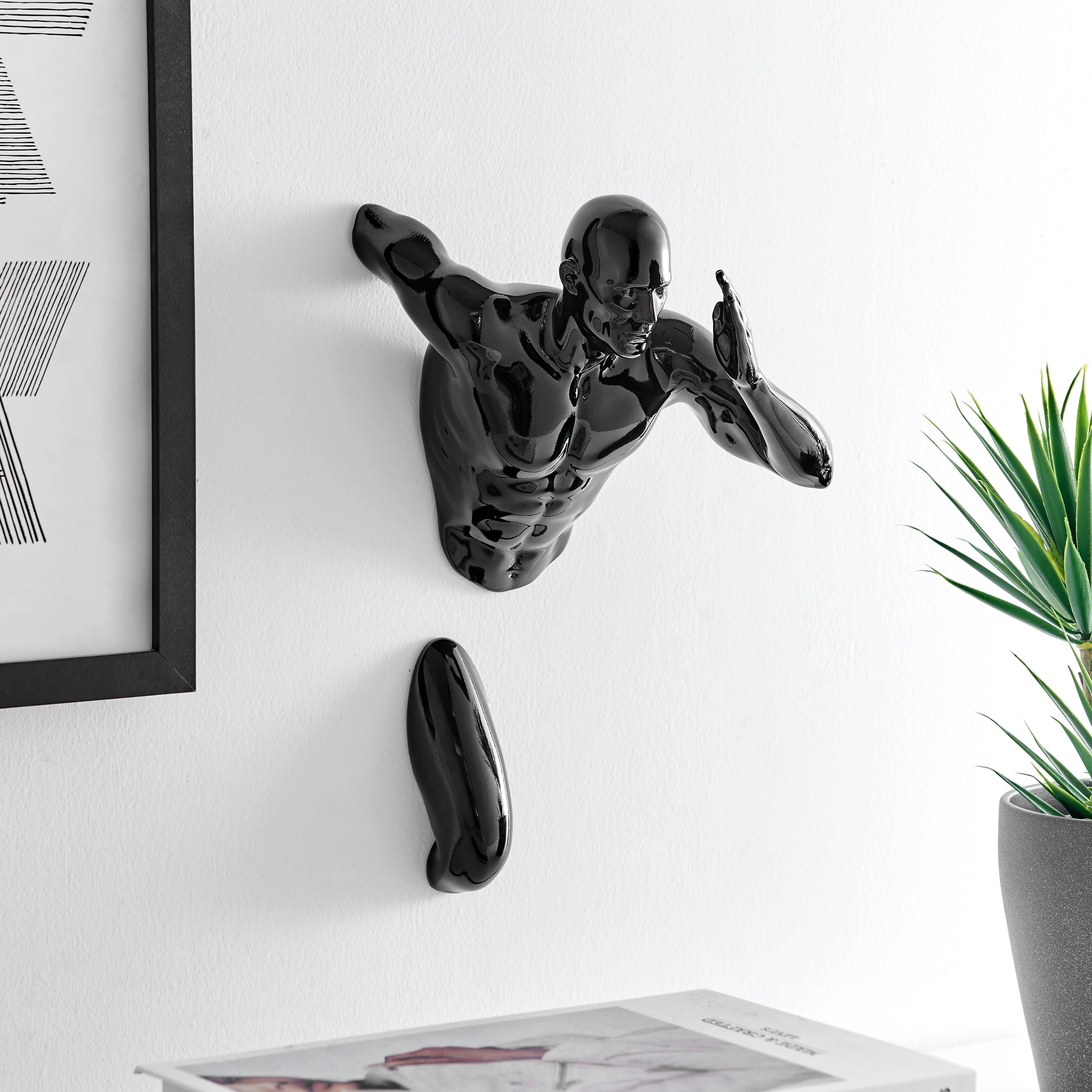 Black Runner Man 13" Wall Sculpture