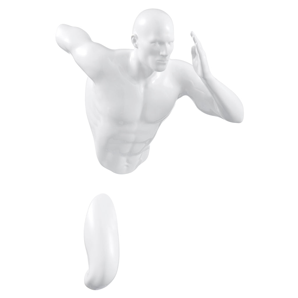 White Runner Man 13" Wall Sculpture