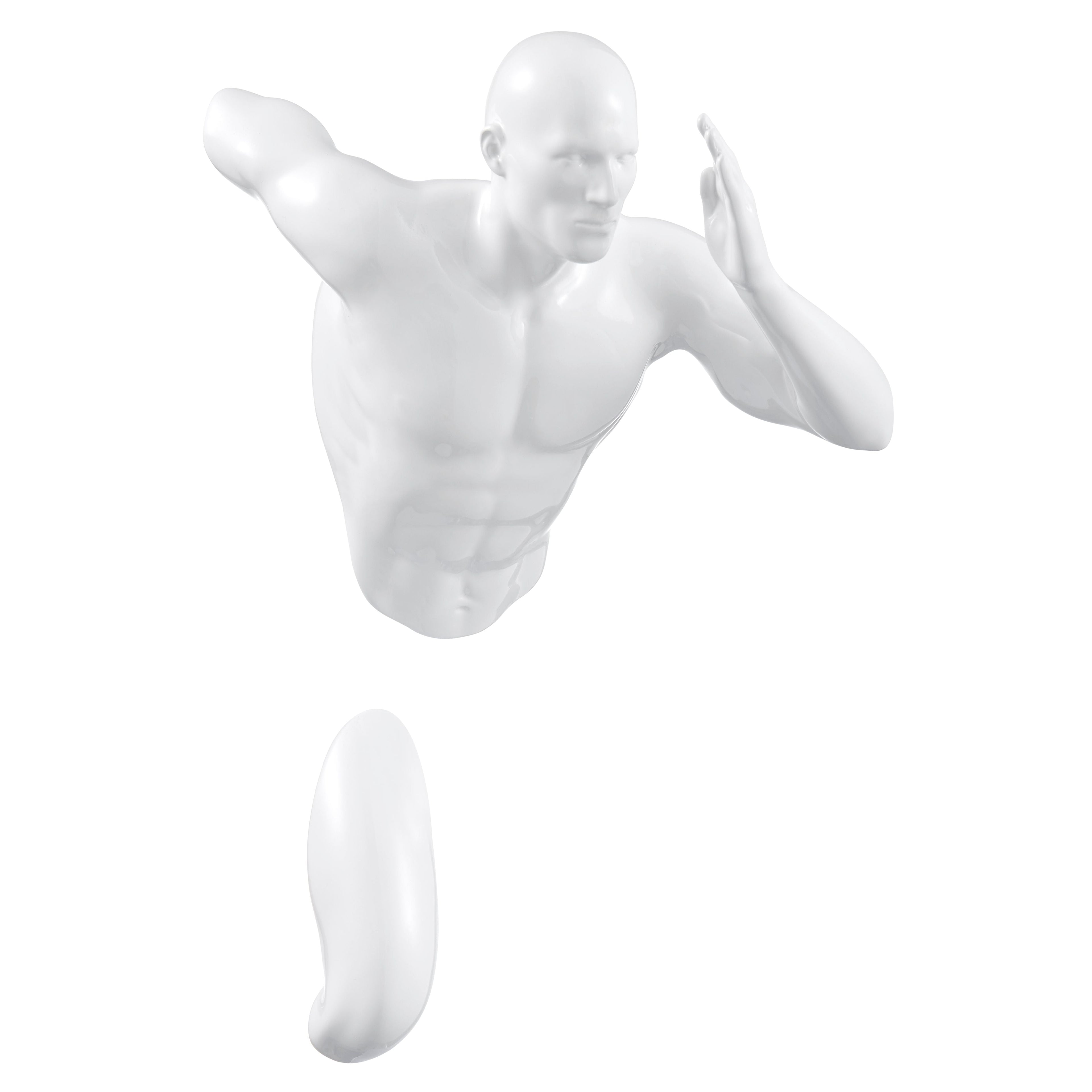 White Runner Man 13" Wall Sculpture