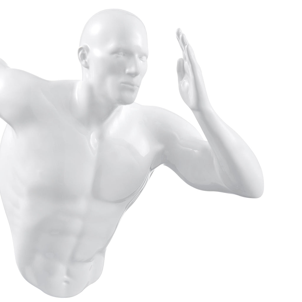 White Runner Man 13" Wall Sculpture