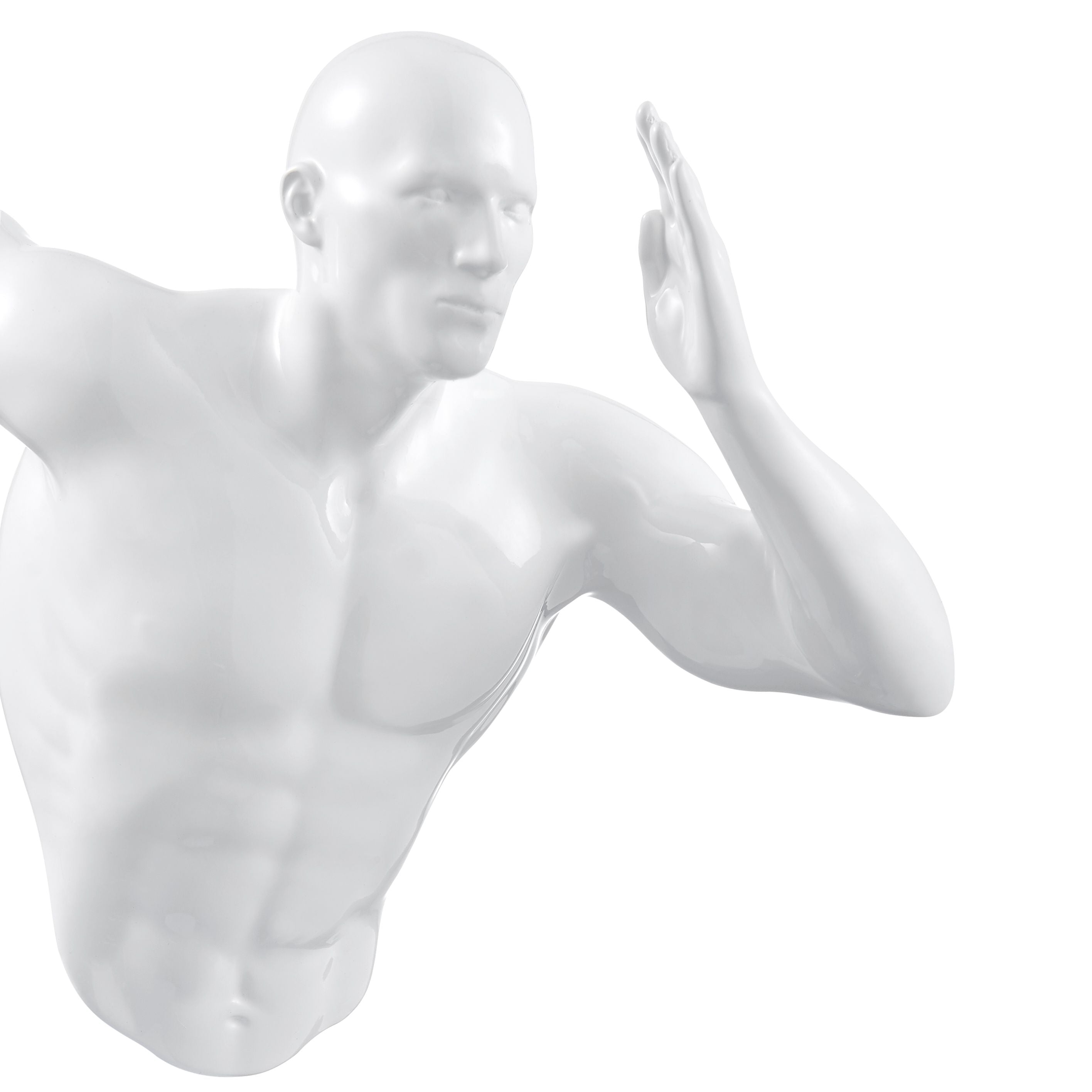 White Runner Man 13" Wall Sculpture