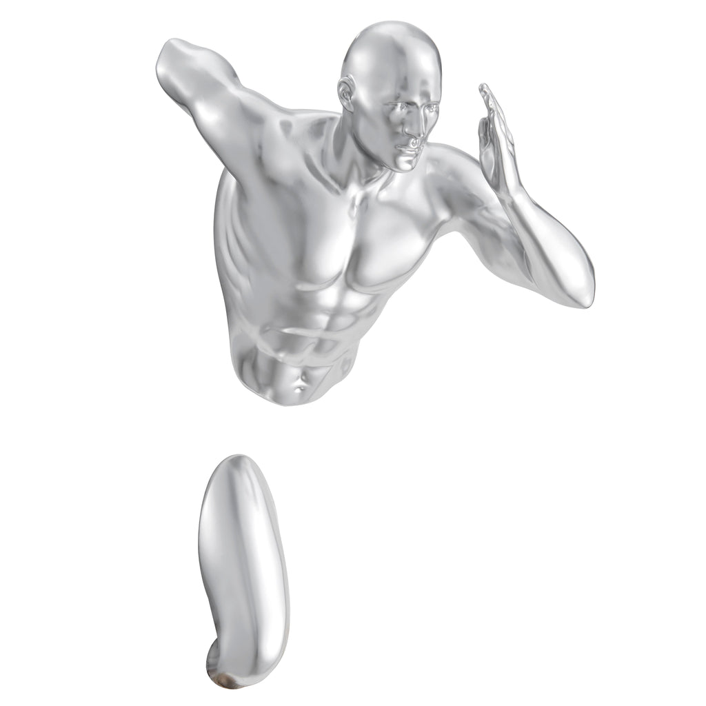 Chrome Runner Man 13" Wall Sculpture