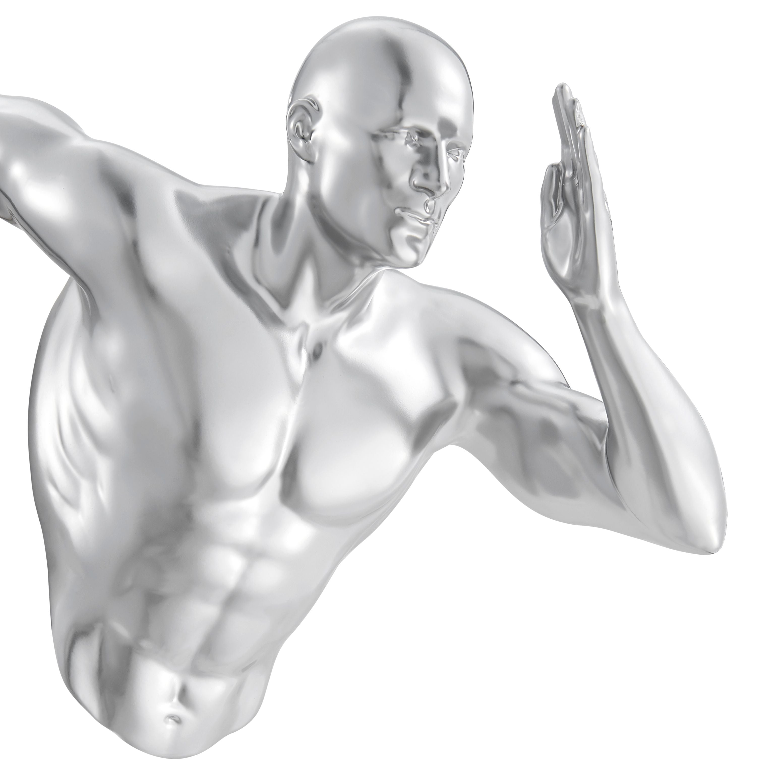 Chrome Runner Man 13" Wall Sculpture