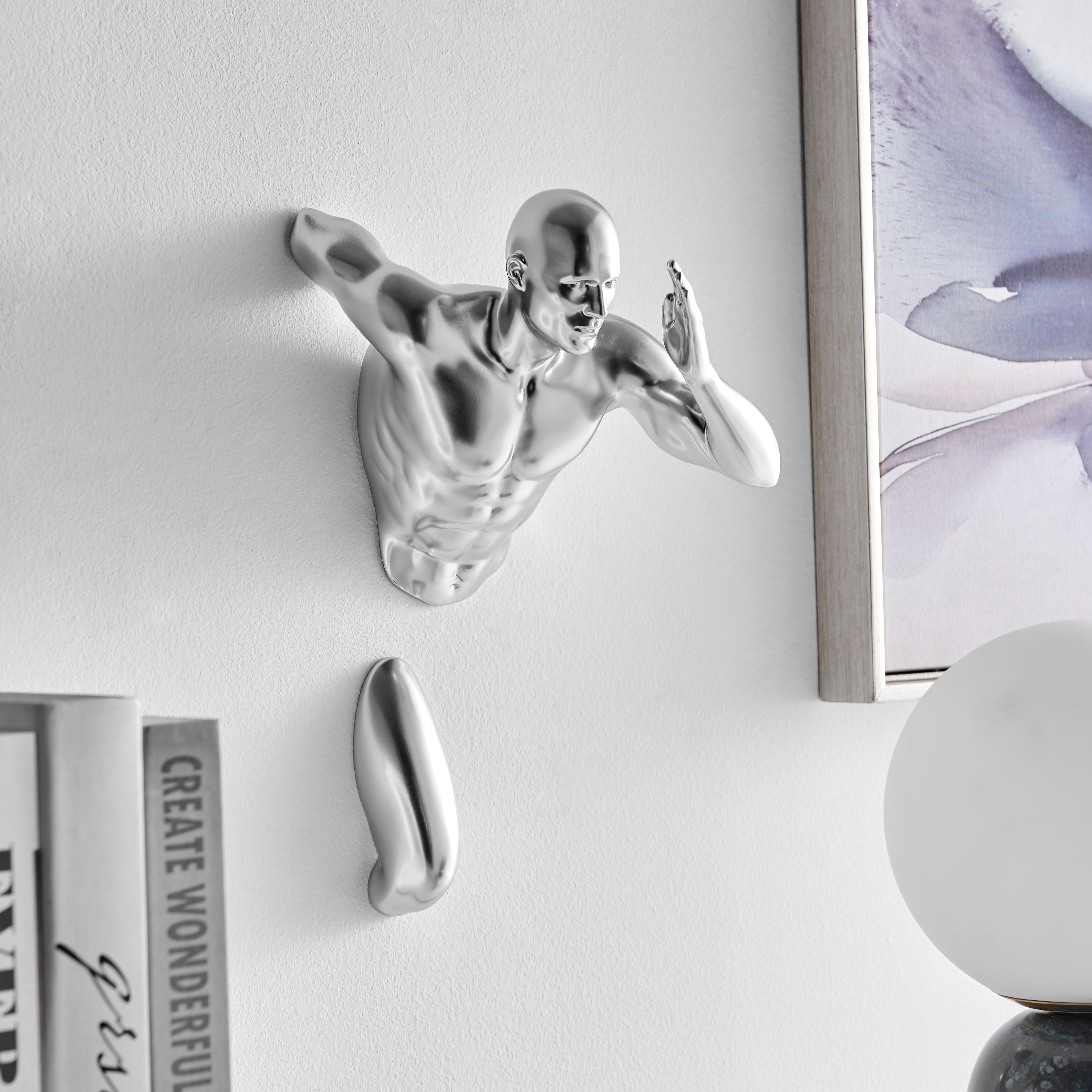 Chrome Runner Man 13" Wall Sculpture