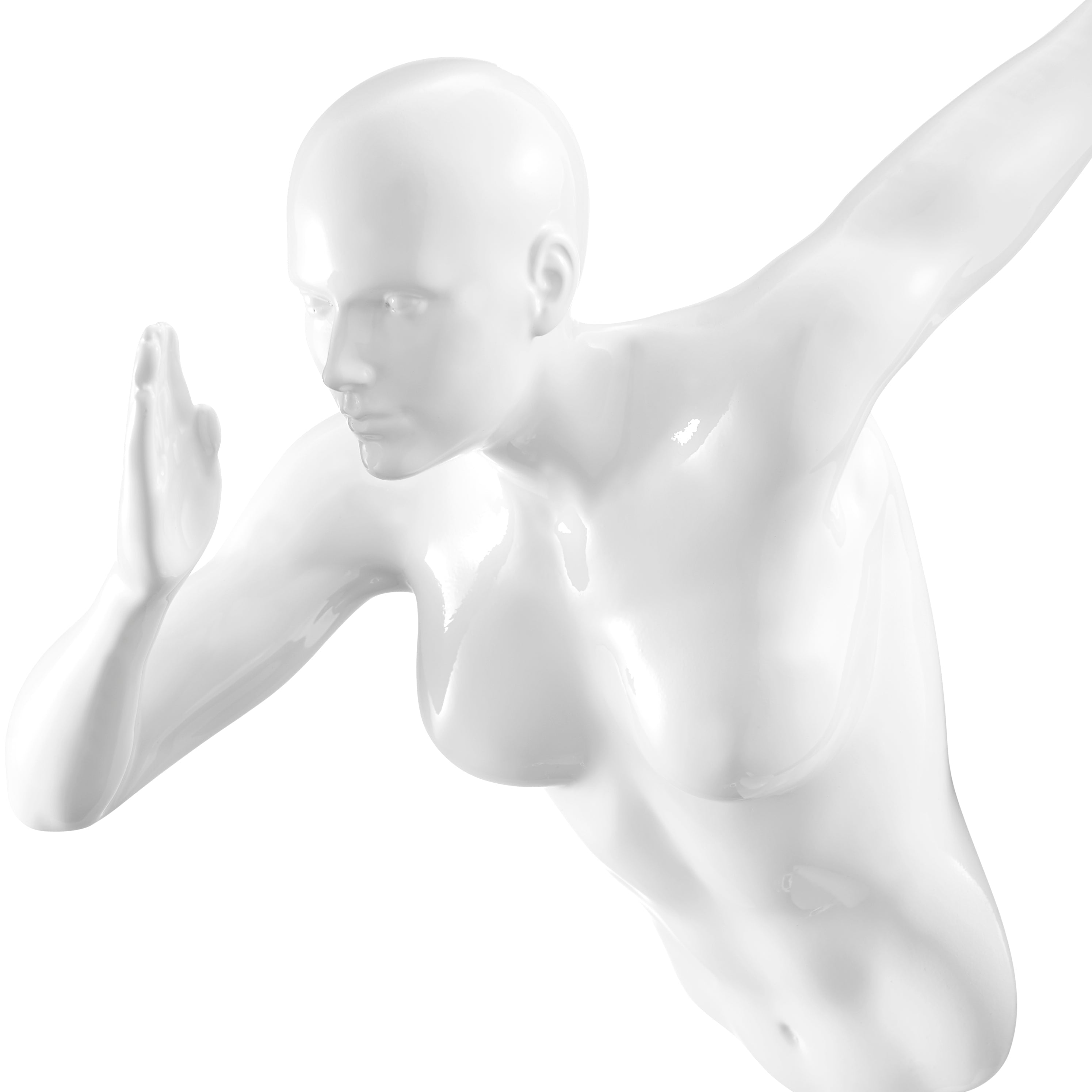 White Runner Woman 13" Wall Sculpture