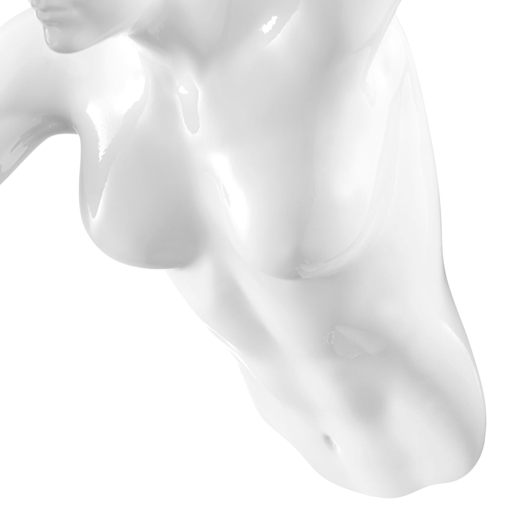 White Runner Woman 13" Wall Sculpture