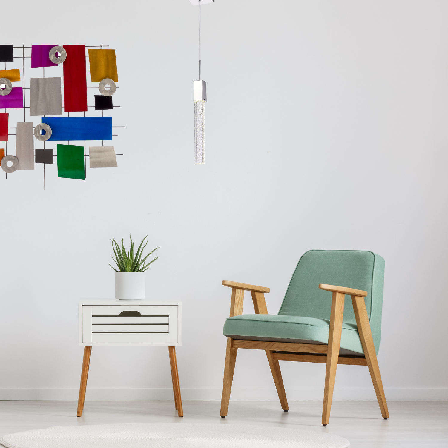 Rectangular Crystal Pendant // XL 1 light