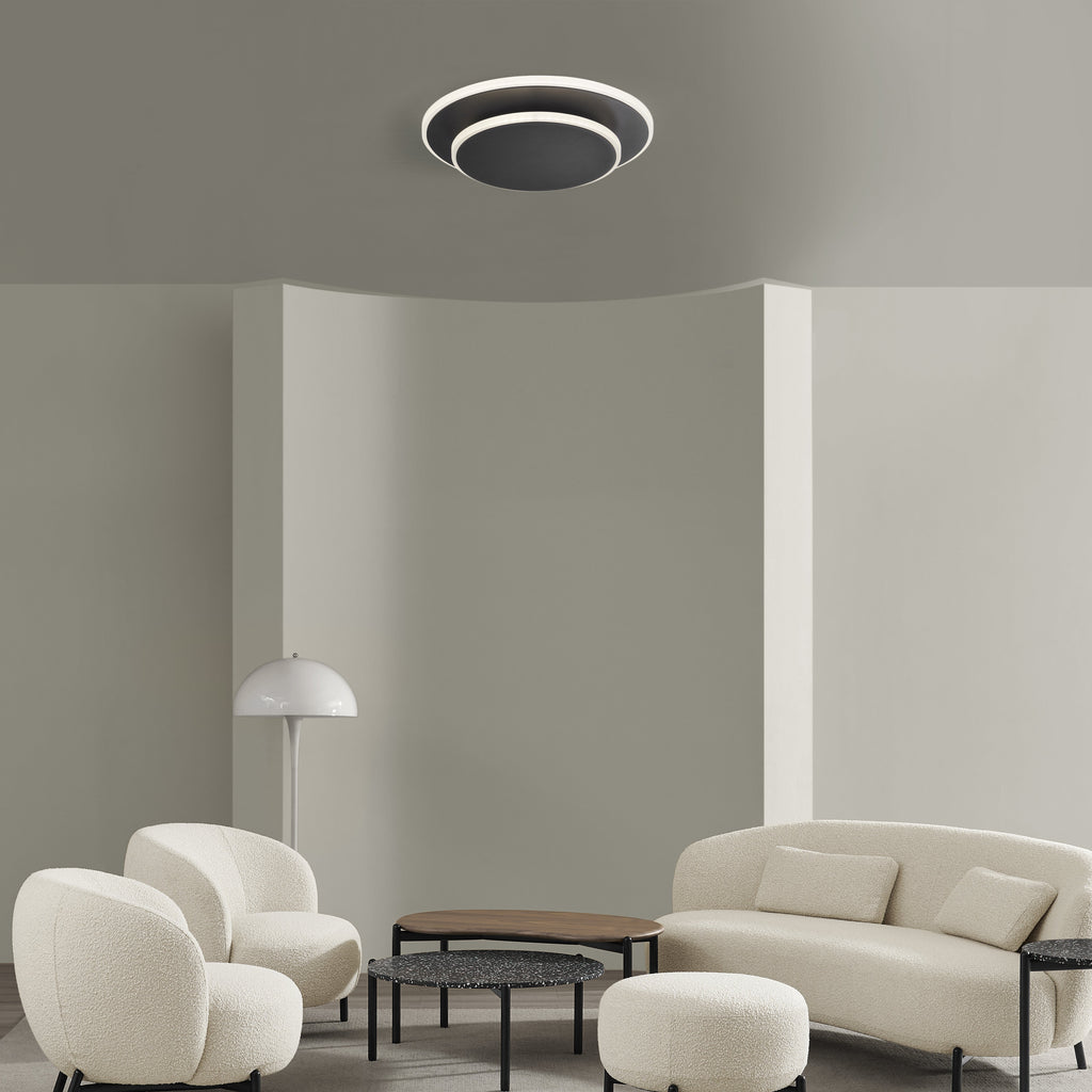 Black Luna Eclipse Two Circle Multiuse Lamp
