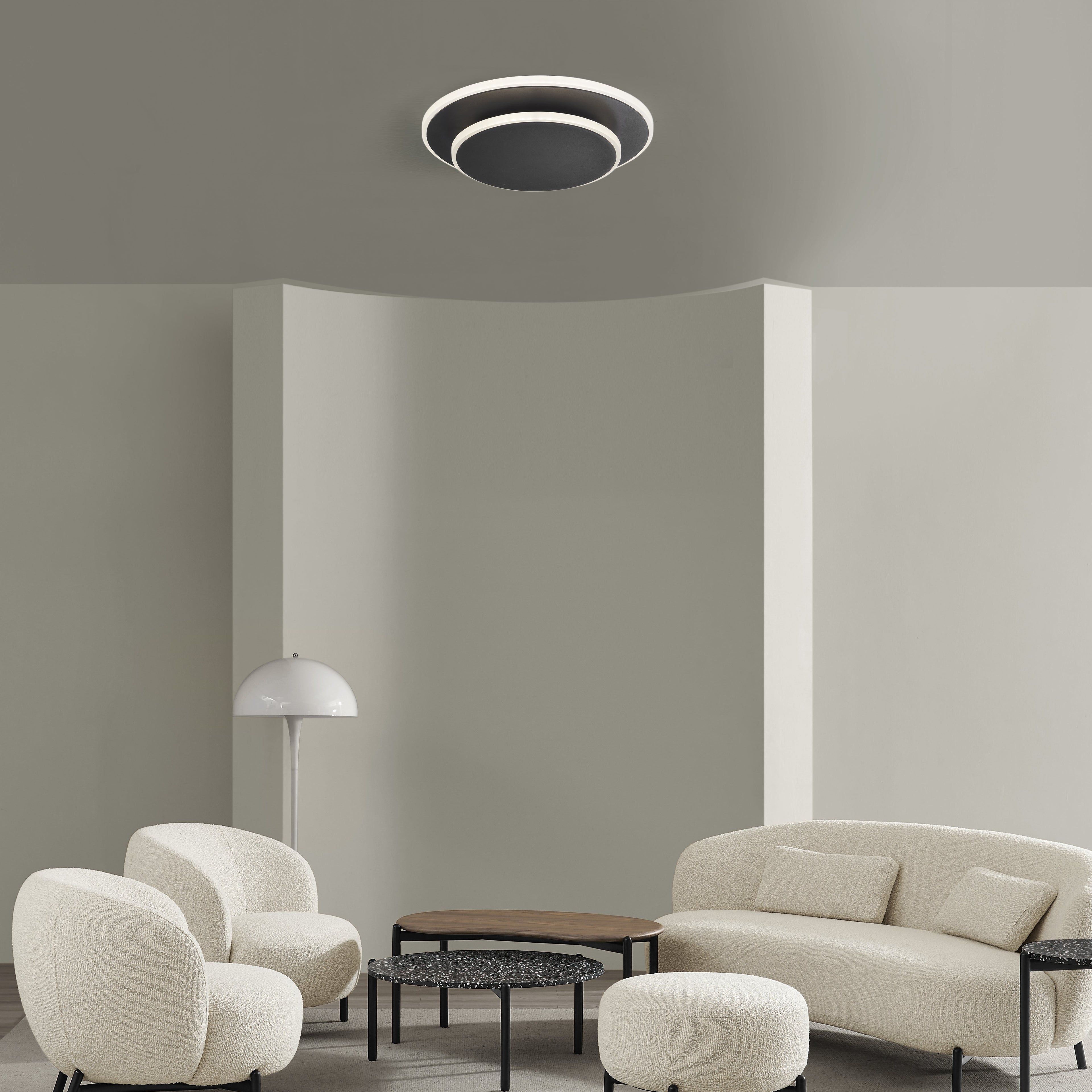 Black Luna Eclipse Two Circle Multiuse Lamp
