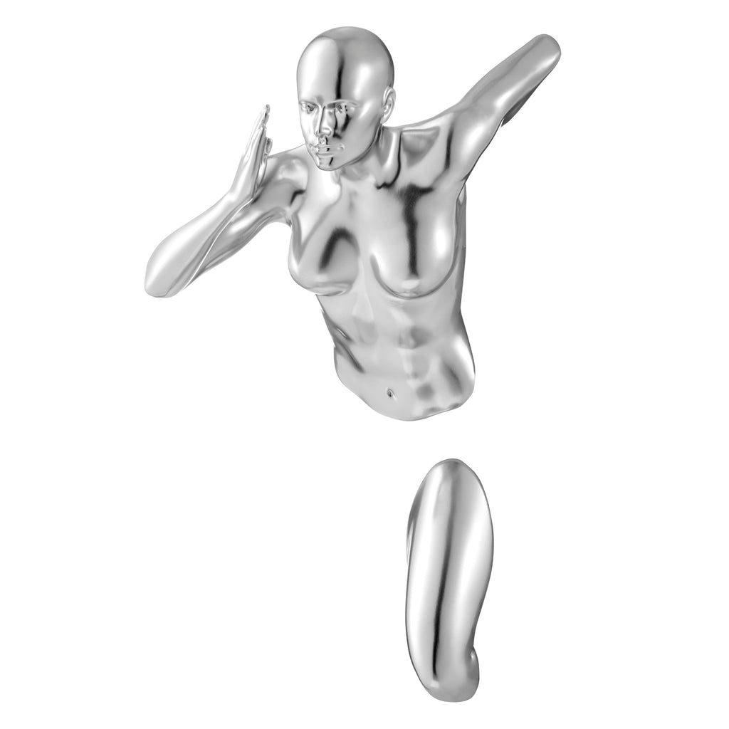 Chrome Runner Woman 13" Wall Sculpture