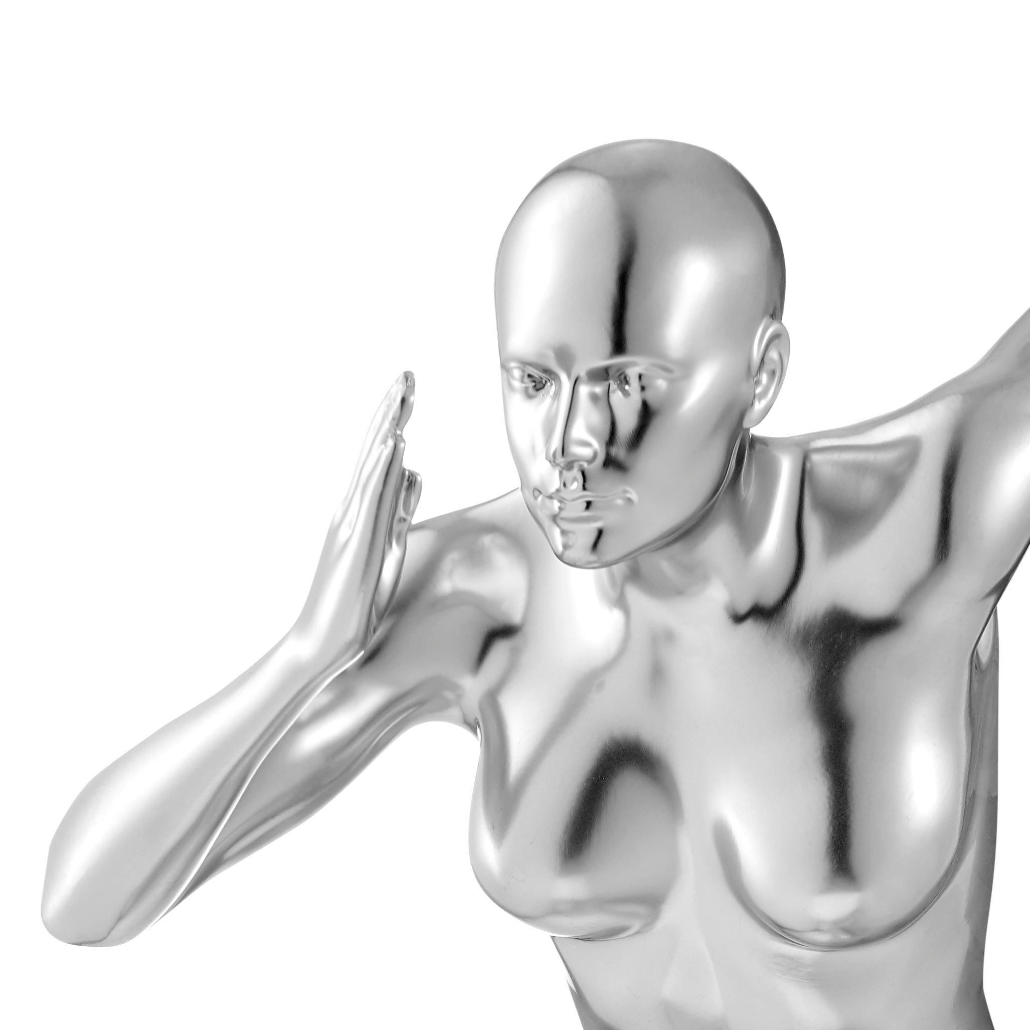 Chrome Runner Woman 13" Wall Sculpture