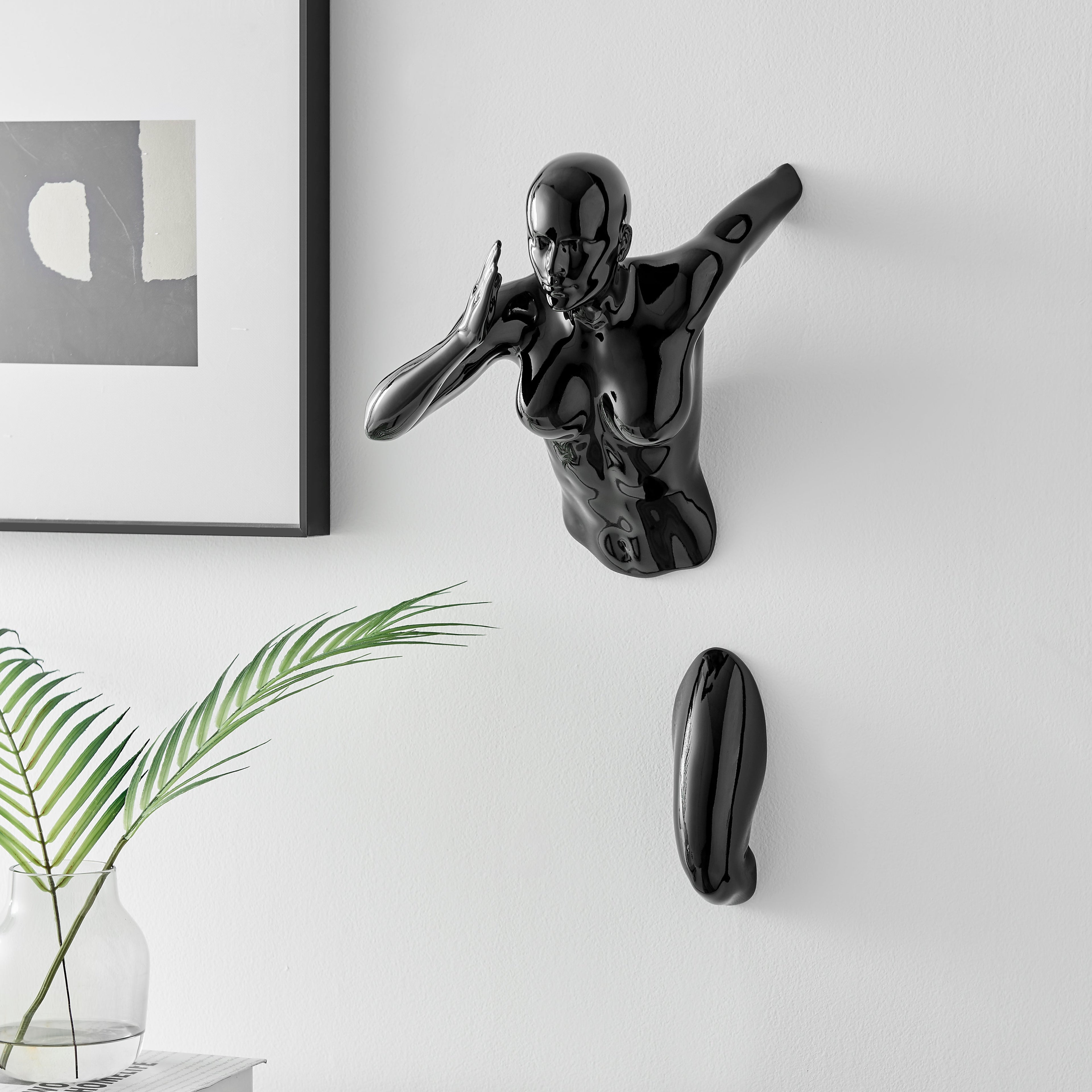Black Runner Woman 20" Wall Sculpture