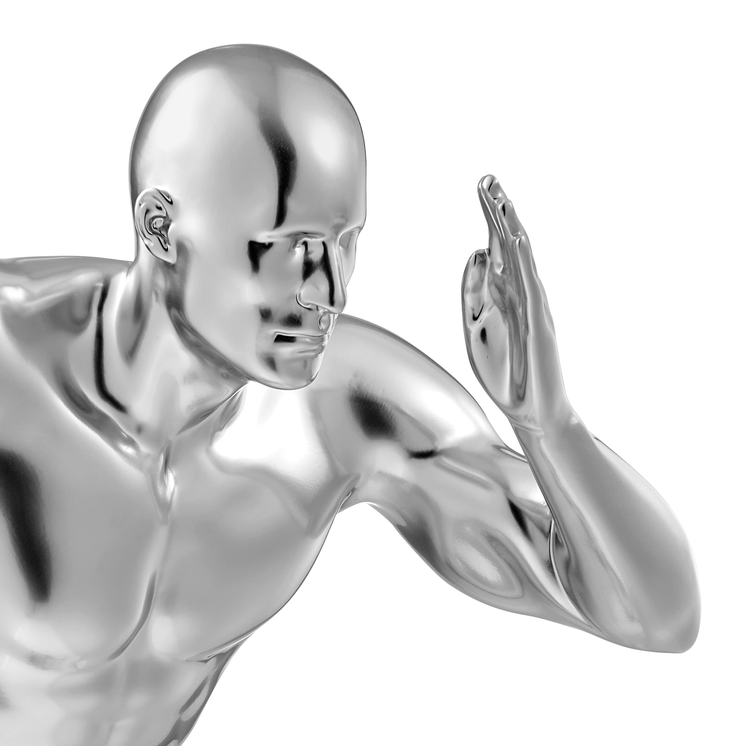 Chrome Runner Man 20" Wall Sculpture