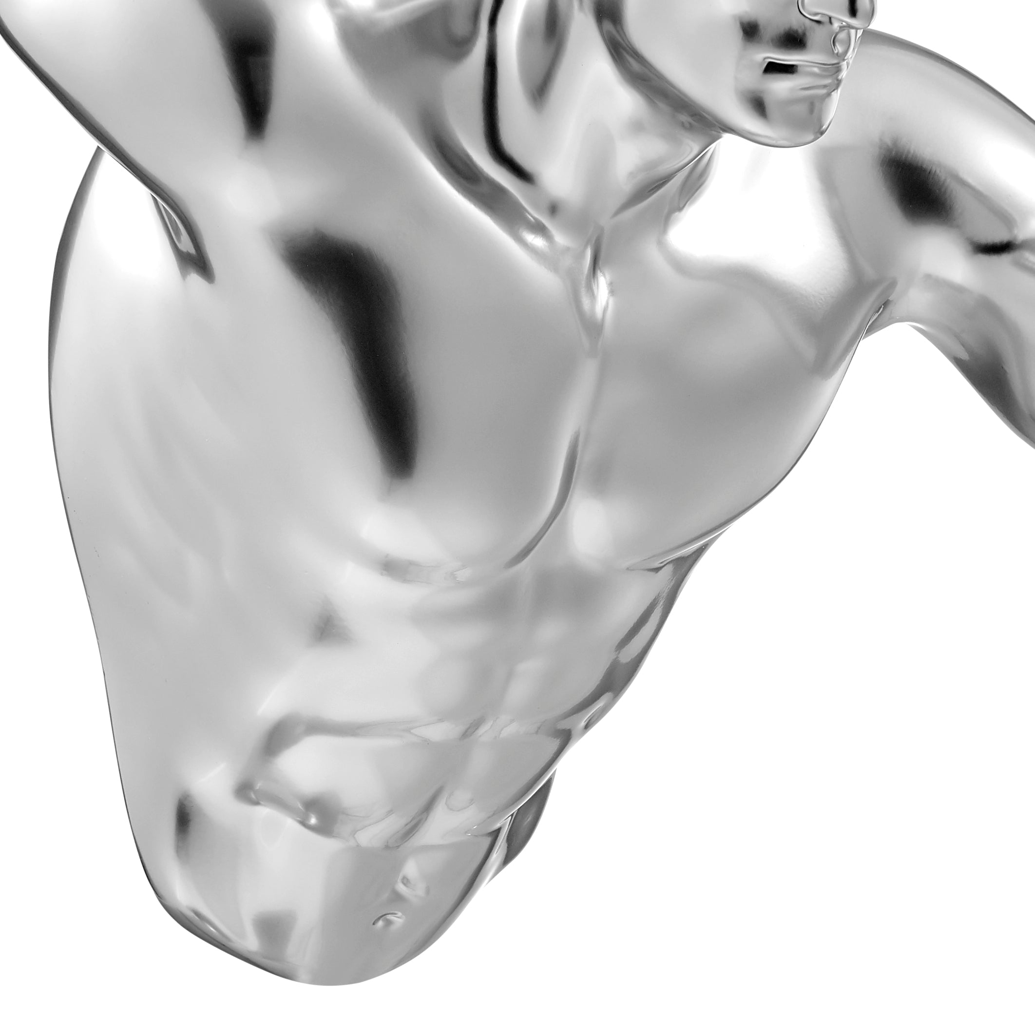 Chrome Runner Man 20" Wall Sculpture
