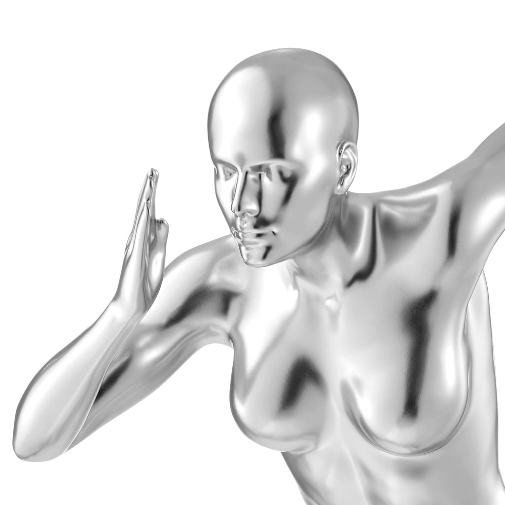 Chrome Runner Woman 20" Wall Sculpture