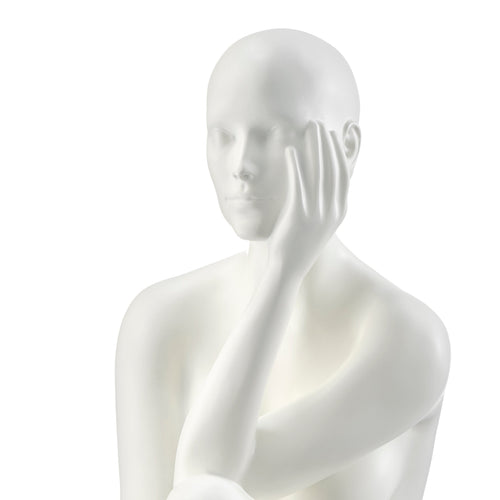 Antoinette Doll Sculpture // Matte White with Black Base