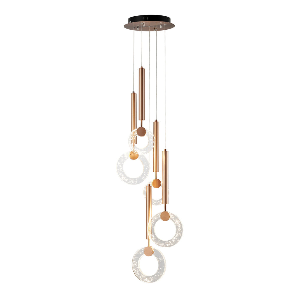 Bronze Glitter Rings Flush Chandelier